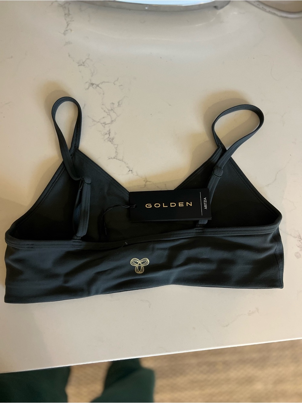 Aritzia Mineral Green Hold Tight Bralette - Lightweight Seamless Support (S)